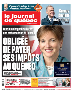 Cover of Le Journal de Quebec