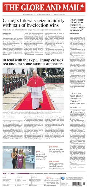 Cover of The Globe and Mail (Ontario Edition)