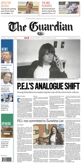 Cover of The Guardian (Charlottetown)