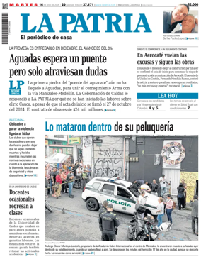Cover of La Patria (Colombia)