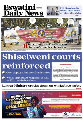 Cover of Eswatini Daily News