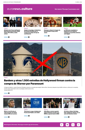 Cover of Euronews Culture and Sport (Spanish) Compiled Edition