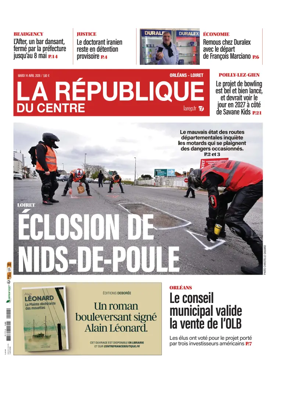 Cover of La Republique du Centre (Orleans - Loiret))