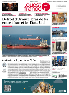 Cover of Ouest France (Challans / Saint-Gilles-Croix-de-Vie)