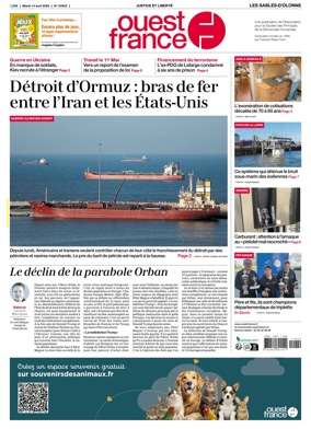 Cover of Ouest France (Les Sables-d'Olonne)