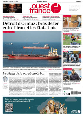 Cover of Ouest France (Nantes)