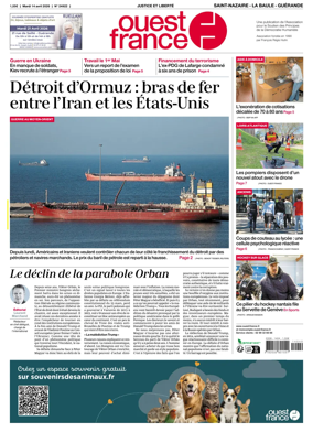 Cover of Ouest France (Saint-Nazaire La Baule Guerande)
