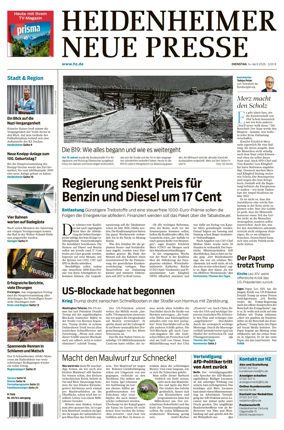 Cover of Heidenheimer Neue Presse