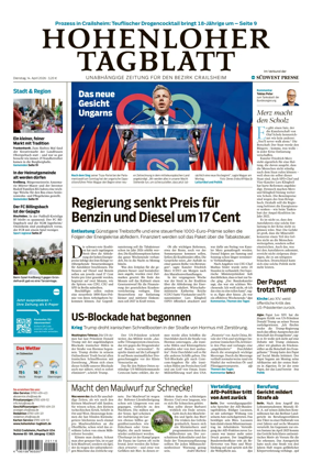 Cover of Hohenloher Tagblatt