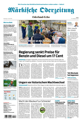 Cover of Markische Oderzeitung Oderland-Echo