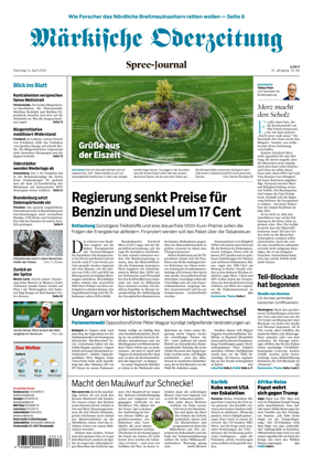 Cover of Markische Oderzeitung Spree-Journal