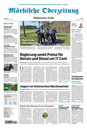 Cover of Markische Oderzeitung Strausberg
