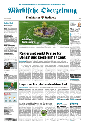 Cover of Markische Oderzeitung Frankfurt (Oder)