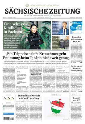 Cover of Sachsische Zeitung (Pirna Sebnitz)