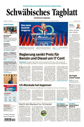 Cover of Schwabisches Tagblatt - Tubinger Chronik