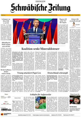 Cover of Schwabische Zeitung (Ehingen)