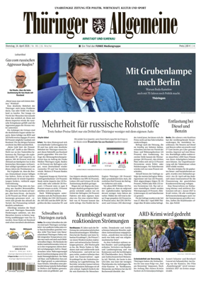 Cover of Thuringer Allgemeine (Arnstadt und Ilmenauz)