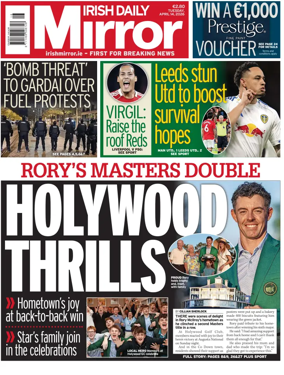 Cover of Irish Daily Mirror