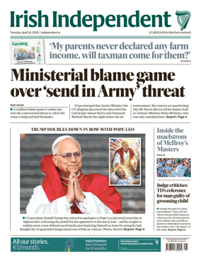 Cover of Irish Independent