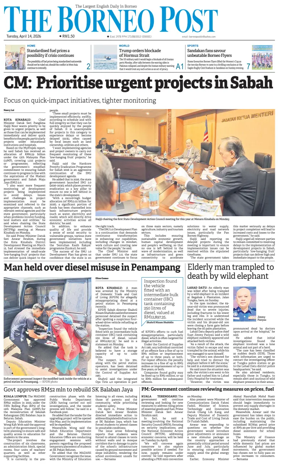 Cover of The Borneo Post (Sabah)