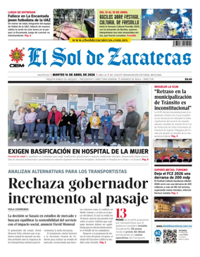Cover of El Sol de Zacatecas