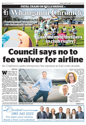 Cover of Whanganui Chronicle