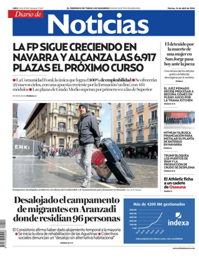 Cover of Diario de Noticias (Spain)