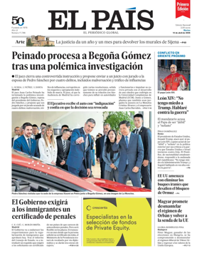 Cover of EL PAIS primera edicion
