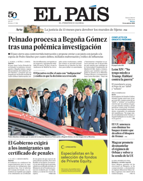 Cover of El Pais Madrid