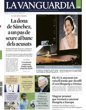 Cover of La Vanguardia (Catalonia - 1st edition)