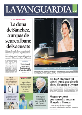 Cover of La Vanguardia (Catala)