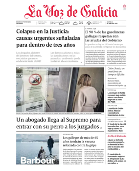 Cover of La Voz de Galicia (Pontevedra)