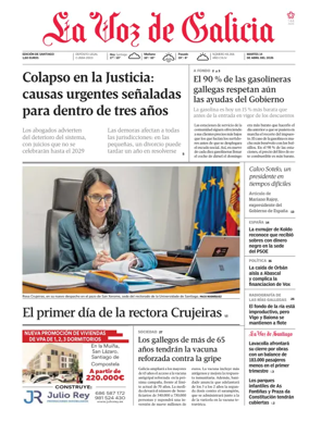 Cover of La Voz de Galicia (Santiago)