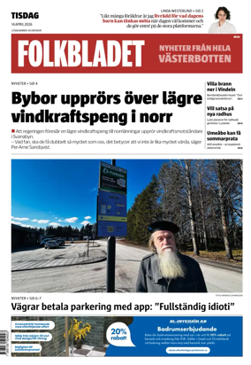 Cover of Folkbladet Vasterbotten