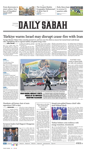 Cover of Daily Sabah (Turkey)
