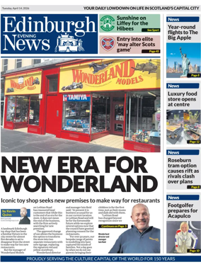 Cover of Edinburgh Evening News
