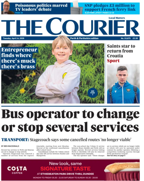 Cover of The Courier & Advertiser (Perth and Perthshire Edition)