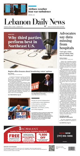 Cover of Lebanon Daily News