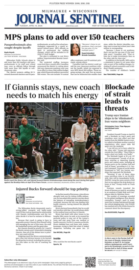 Cover of Milwaukee Journal Sentinel