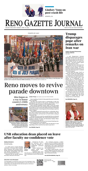 Cover of Reno Gazette Journal