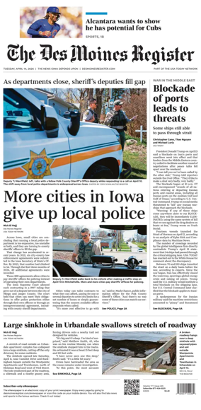 Cover of The Des Moines Register