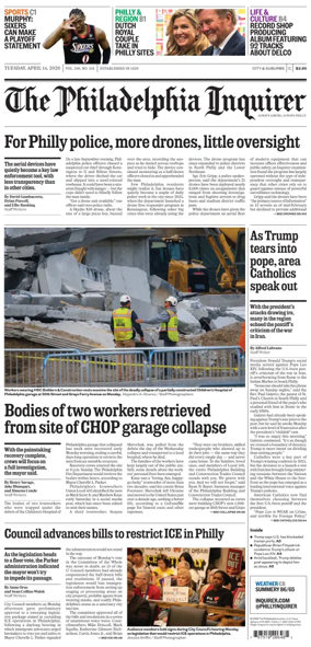 Cover of The Philadelphia Inquirer (South Jersey edition)