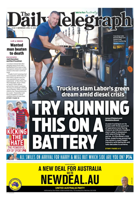 Cover of The Daily Telegraph (Sydney)