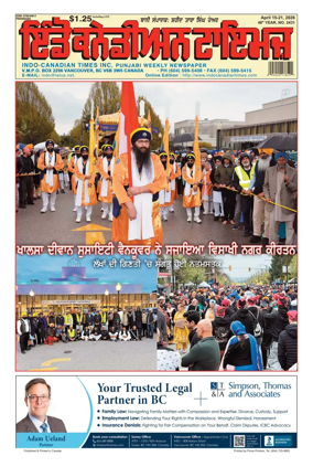 Cover of Indo-Canadian Times