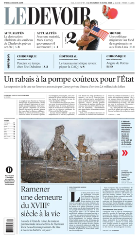 Cover of Le Devoir