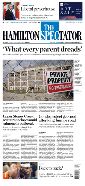Cover of The Hamilton Spectator