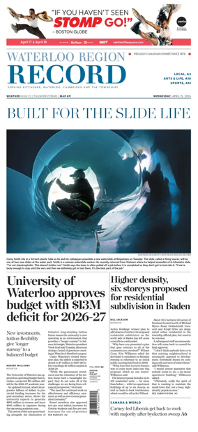 Cover of Waterloo Region Record