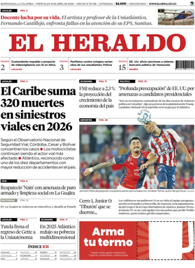 Cover of El Heraldo (Colombia)