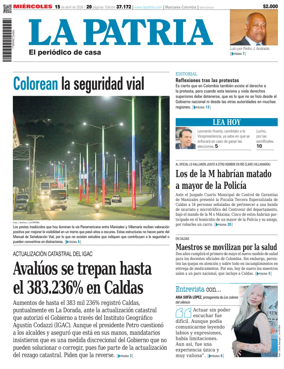Cover of La Patria (Colombia)
