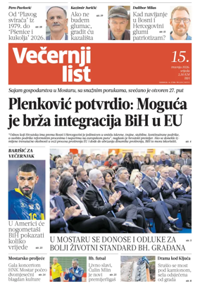 Cover of Vecernji list BiH